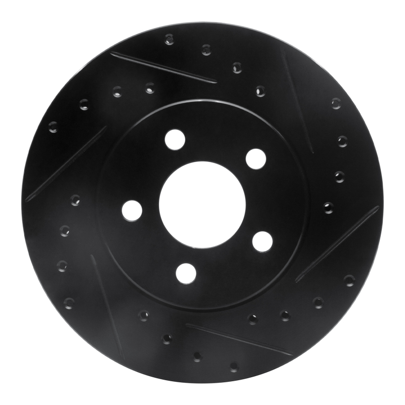 Chrysler Sebring Brake Rotor (1) - Front Right - R1 Concepts - Drilled & Slotted - Black - `95-`00